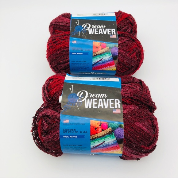 Dream Weaver Yarn Lot of 4 Skeins (2 Twin Packs) Red Ombre New - Picture 1 of 4